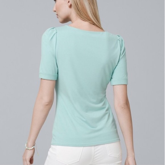 WHBM Scoop Neck Elbow-Sleeve Knit Top, XXS - Picture 2 of 8